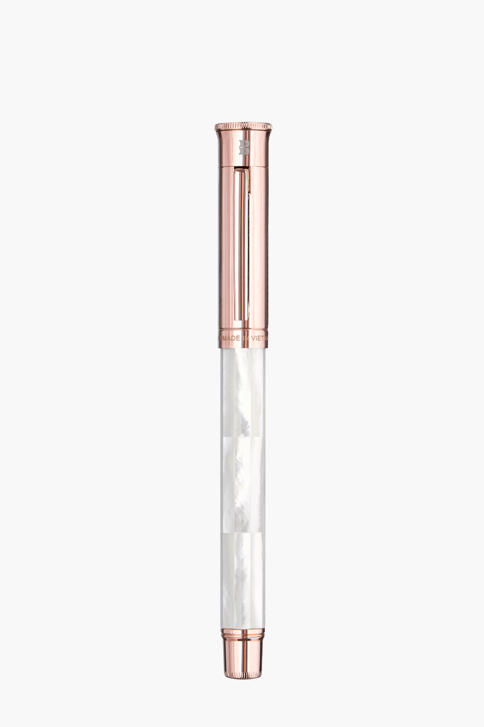 Gemprise - Rollerball Pen - Northern Australia White Pearl - Rose Gold Plated