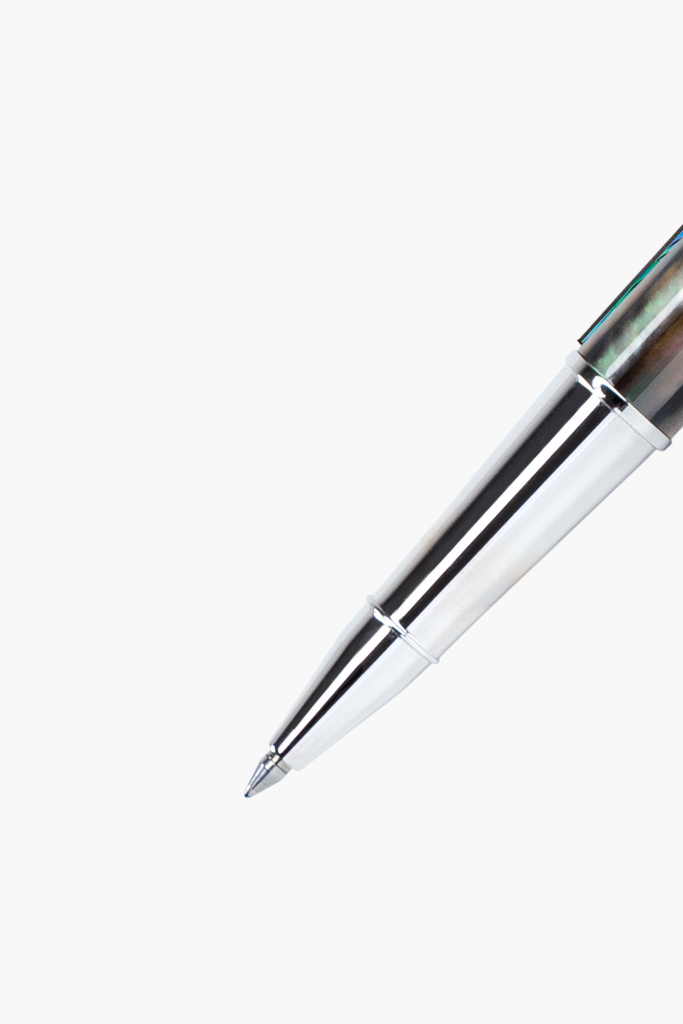 Gemperor - Rollerball Pen - Tahiti Black Pearl - White Gold Plated