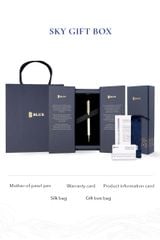 BLU-1997 - Fountain Pen - Checked -Tahiti Black Pearl - Gold Plated