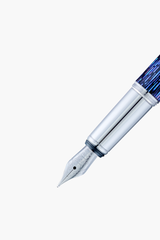 Gemprise - Lacquer Pen - Deep Ocean Blue - Fountain - White Gold Plated