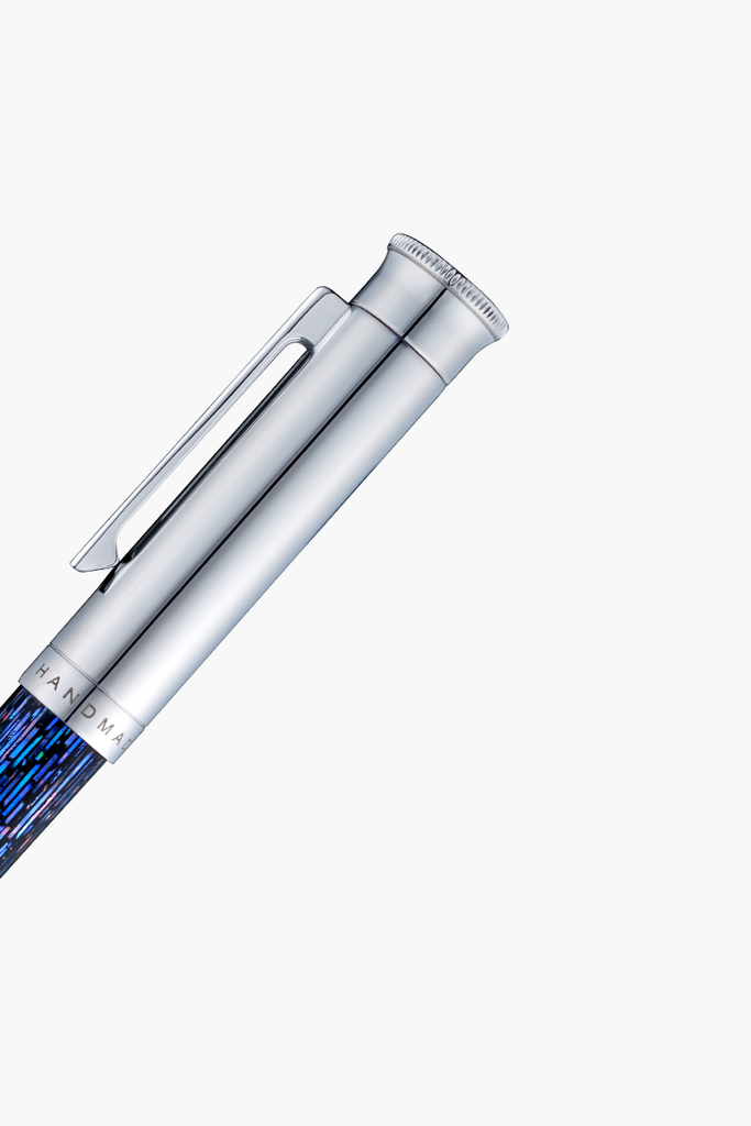 Gemprise - Lacquer Pen - Deep Ocean Blue - Fountain - White Gold Plated