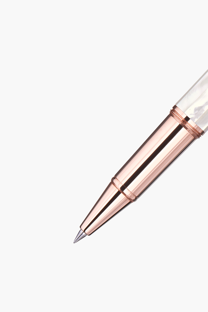 Gemprise - Rollerball Pen - Northern Australia White Pearl - Rose Gold Plated