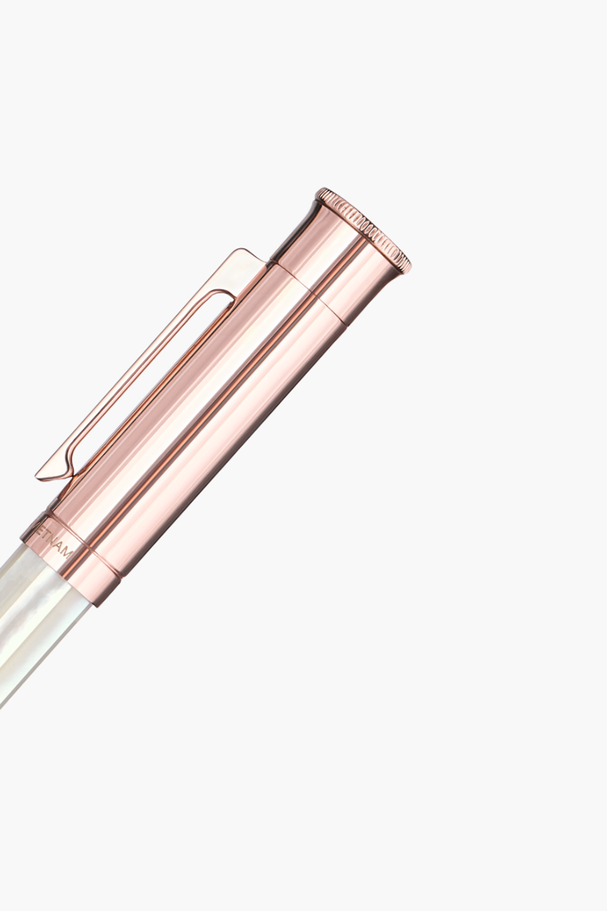 Gemprise - Rollerball Pen - Northern Australia White Pearl - Rose Gold Plated