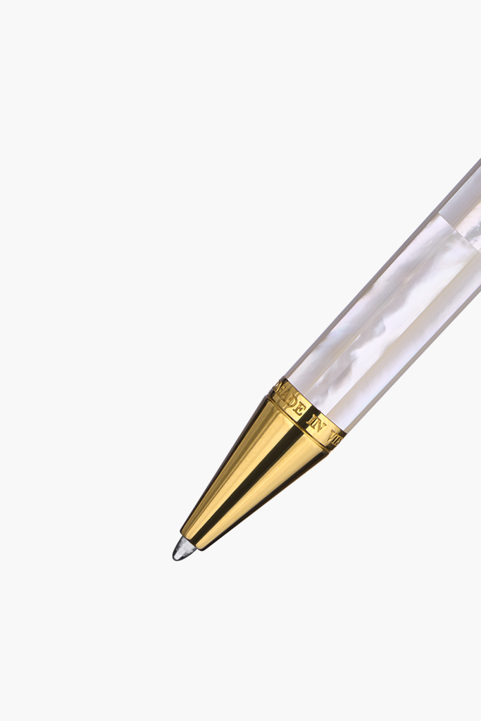 BLU-1997 - Ballpoint Pen - Northern Australia White Pearl - Gold Plated