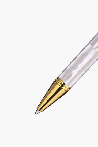 BLU-1997 - Ballpoint Pen - Northern Australia White Pearl - Gold Plated
