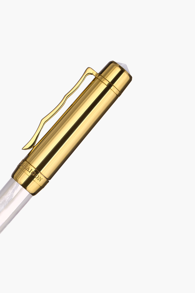BLU-1997 - Ballpoint Pen - Northern Australia White Pearl - Gold Plated