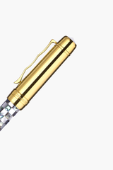 BLU-1997 - Fountain Pen - Checked - New Zealand Abalone & Northern Australia White Pearl - Gold Plated