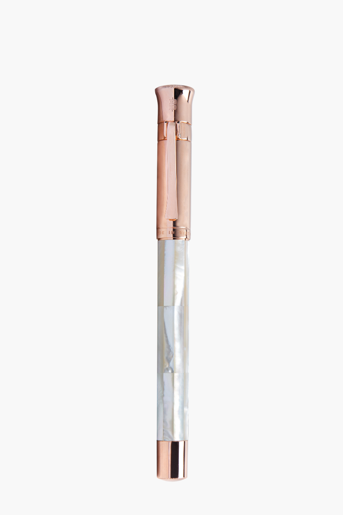 Gemperor - Rollerball Pen - Northern Australia White Pearl - Rose Gold Plated