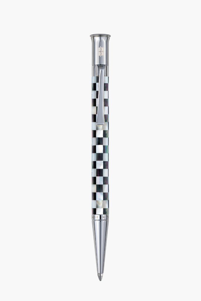 Visionary - Checked - White Pearl - Black Pearl - White Gold Plated