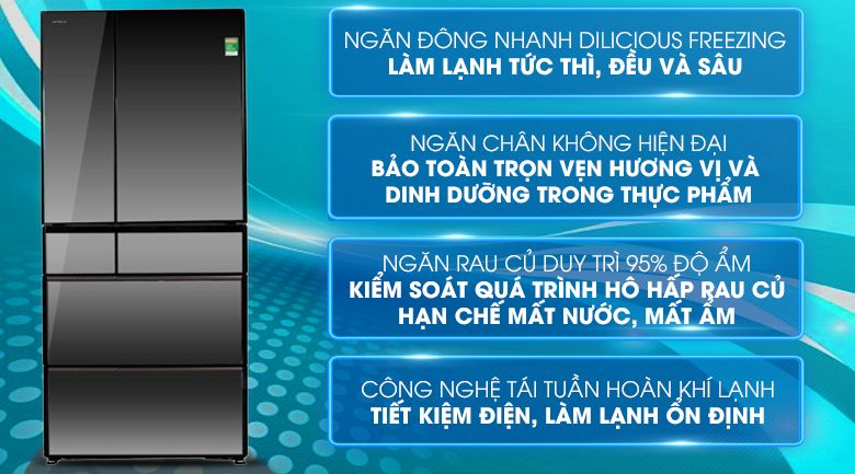 Tủ lạnh Hitachi Inverter 525 lít R-X670GV (X)