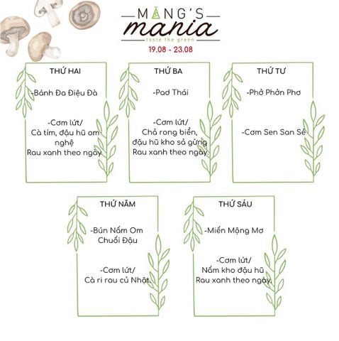  Set Ăn Thuần Chay Nguyên Tuần (BỮA TRƯA) / Vegan Meal Pack 