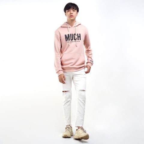 MCHO0006-S1-M003 ÁO HOODIE NAM MÀU HỒNG BỤI