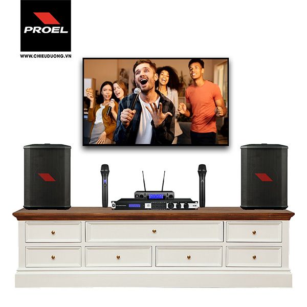 Dàn Karaoke SP009185: 2 Loa PROEL FreeOneX, Mixer KX180A và Micro JBL VM300
