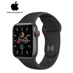 iWatch SE (GPS + Cellular) 44mm Viền Nhôm Xám - Dây Cao Su Đen, Apple VN