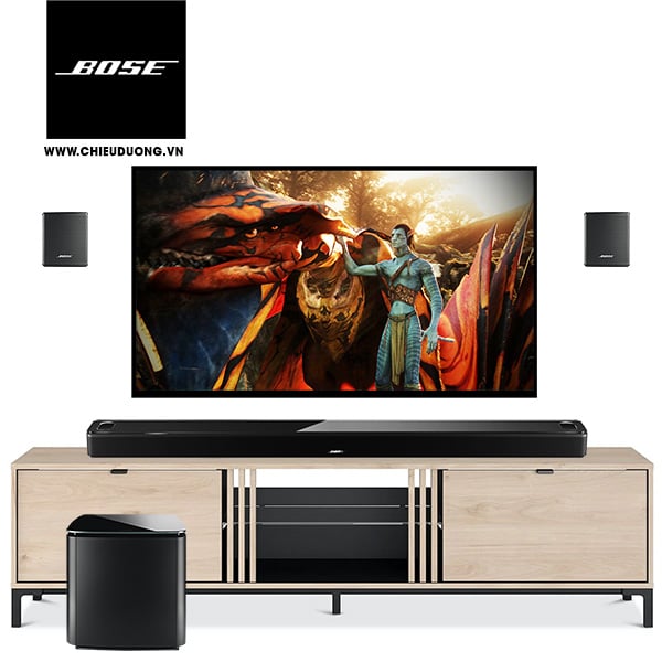 Dàn âm thanh Bose: Loa Bose Smart Ultra Soundbar, Loa trầm Bose Bass Module 700 và Loa âm thanh vòm Bose Surround Speakers