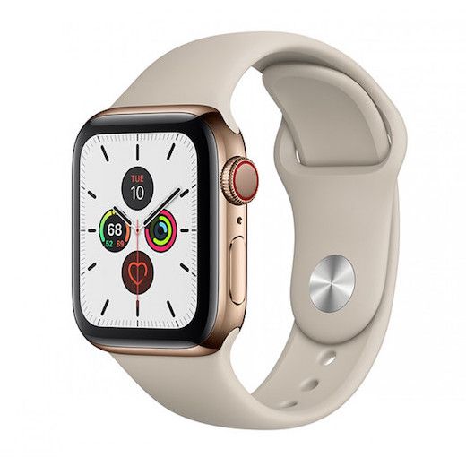 iWatch Series 5 LTE, 44mm Sport Steel Apple VN - Vỏ thép vàng - Dây cao su
