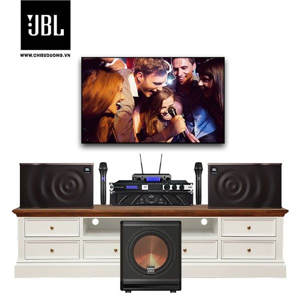 Dàn Karaoke SP008961: Loa JBL MK 12, Cục đẩy Wharfedale Pro XR 2500, Loa Paramax SUB-A30, Micro không dây JBL VM300 và Mixer JBL KX180A