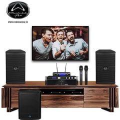 Dàn Karaoke SP008271: 1 cặp Loa Wharfedale Pro ANGLO E312, Cục đẩy Wharfedale CPD 3600, Mixer JBL KX180A, Micro JBL VM300, Loa Subwoofer Wharfedale Pro T-SUB-AX15B
