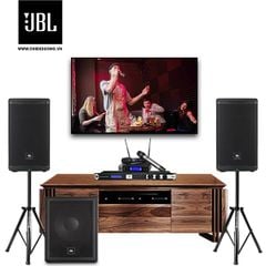 Bộ dàn Karaoke SP007311: 2 Loa JBL Eon 710, Mixer JBL KX180A, Micro không dây JBL VM200, Loa Sub JBL IRX115s, 2 Chân loa Soundking SB400