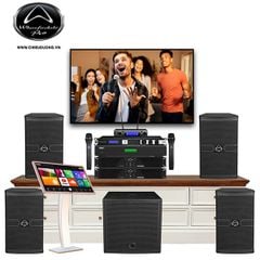 Dàn Karaoke SP009072: (2 cặp) Loa Wharfedale Pro ANGLO E312, 2 Cục đẩy Wharfedale CPD 3600, Mixer JBL KX180A, Micro JBL VM300, Loa Subwoofer Wharfedale Pro DELTA AX15B, Đầu karaoke VIETK KTV PLUS 4K 4TB, Màn hình Karaoke VIETK cảm ứng điện dung 22 inch