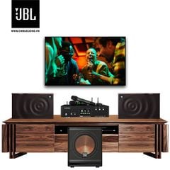 Dàn Karaoke SP009004: Loa JBL MK 12, Ampli tích hợp micro không dây Paramax Euro A700 và Loa Paramax SUB-A30