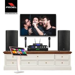 Dàn Karaoke SP009164: 2 Loa PROEL DIVA15A, Mixer JBL KX180A, Micro không dây JBL VM300, Đầu karaoke VIETK KTV PLUS 4K 4TB, Màn hình Karaoke VIETK cảm ứng điện dung 22 inch