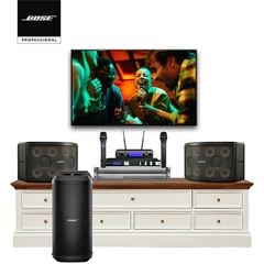 Dàn Karaoke SP009266: 1 Cặp Loa Bose 802 series V, Loa Bose SUB2 Bass Module, Cục đẩy công suất Bose PowerSpace P21000A, Bộ xử lý tín hiệu âm thanh Bose Controlspace CSP-428, Mixer JBL KX180A, Micro không dây JBL VM300