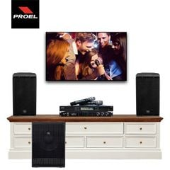 Dàn Karaoke SP009280: 1 Cặp Loa PROEL LTX8A, Loa Sub PROEL S12A, tặng (Vang số LSPRO K-600, Micro không dây LSPro L330)