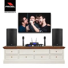Dàn Karaoke SP009131: 2 Loa PROEL DIVA15A, Mixer JBL KX180A, Micro không dây JBL VM300
