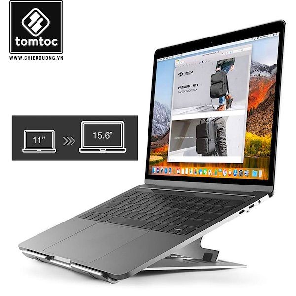 Đế tản nhiệt Tomtoc Alumium cho Macbook/ iPad, Laptop/ Tablet (USA)
