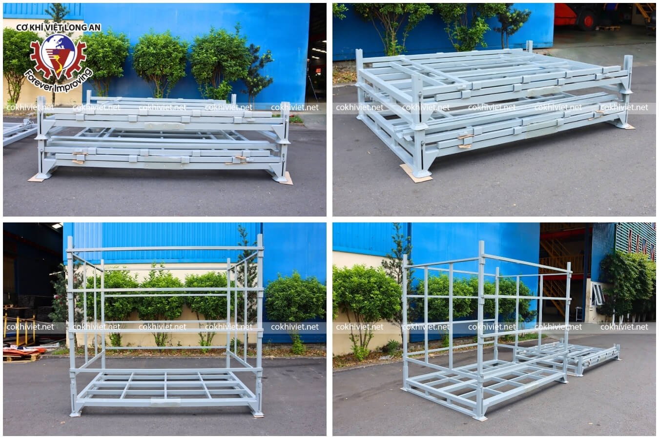 Pallet sắt xếp gập