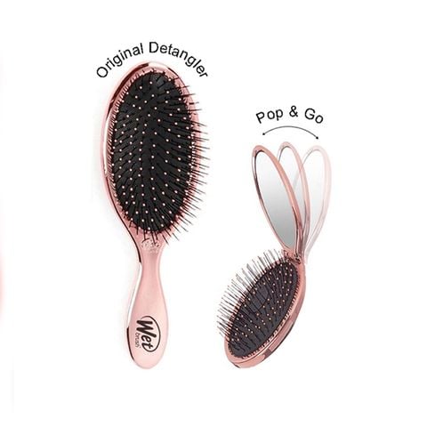 A0112F. Combo 2 chiếc lược chải tóc Original Detangler PPNK và Pop & Go PPNK ( Rose Gold )