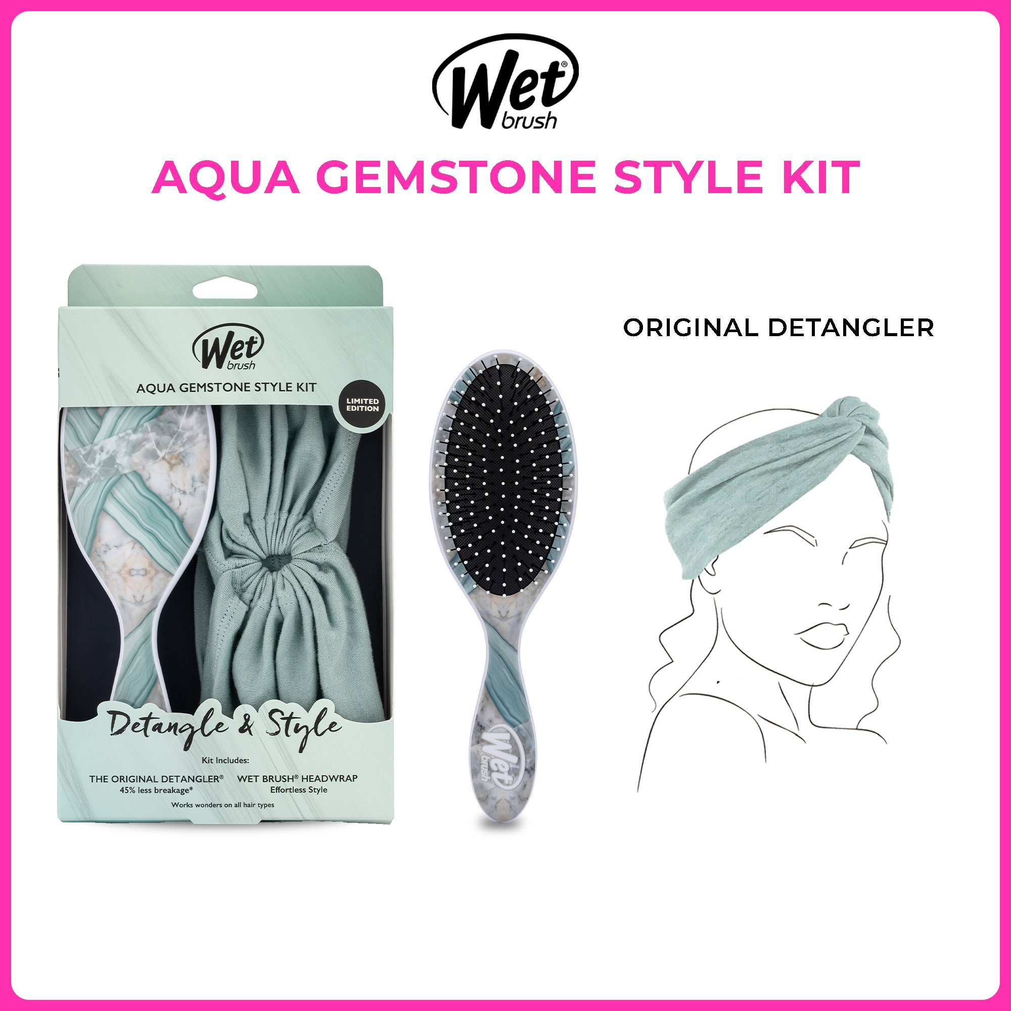 A0112D.. Lược chải tóc WB AQUA GEMSTONE STYLE KIT