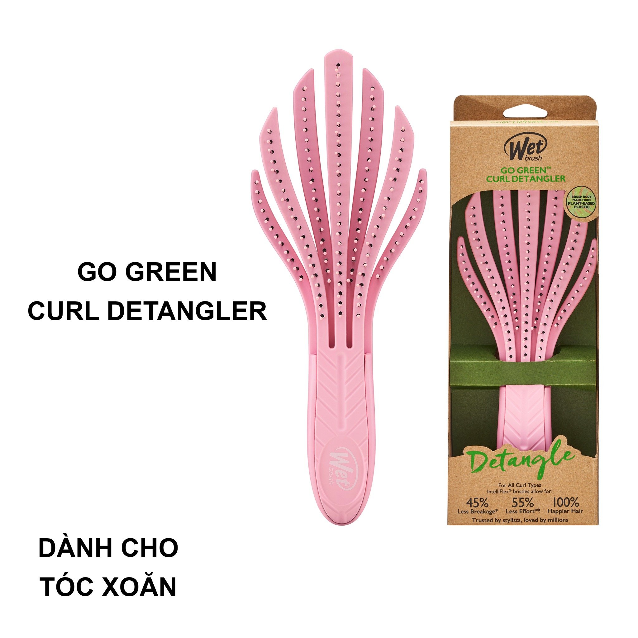 A020b. Lược chải tóc WB GO GREEN CURL DETANGLER (NEW PINK)