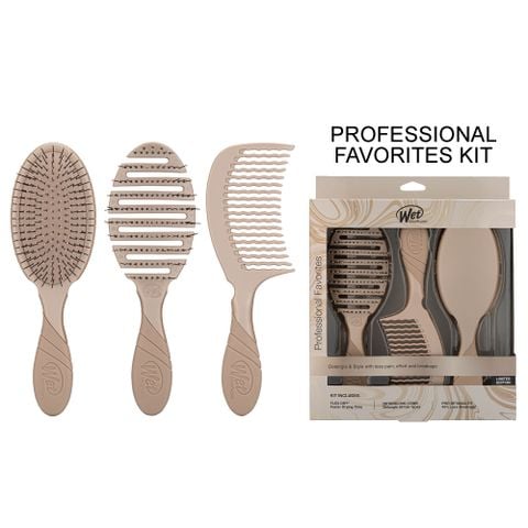 A011Jd. Set lược chải tóc WB PRO PROFESSIONAL FAVORITES KIT-TAUPE