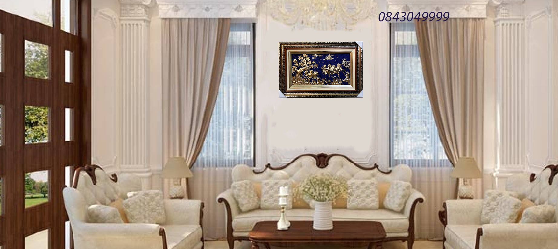  Tranh Mã đáo thành công mạ vàng 24k 90 x 166 