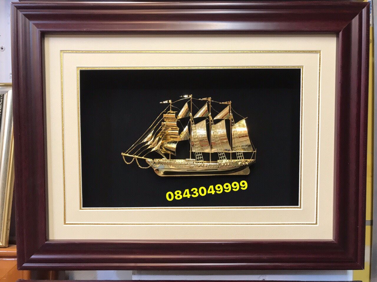  Tranh Thuyền Buồm Mạ Vàng 24K - H01 