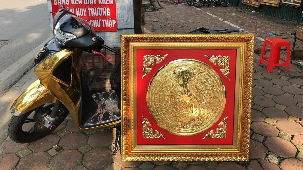  Trống Đồng Mạ Vàng 24K 