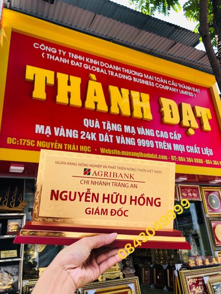  Biển Chức Danh Agribank Mạ Vàng 24K 