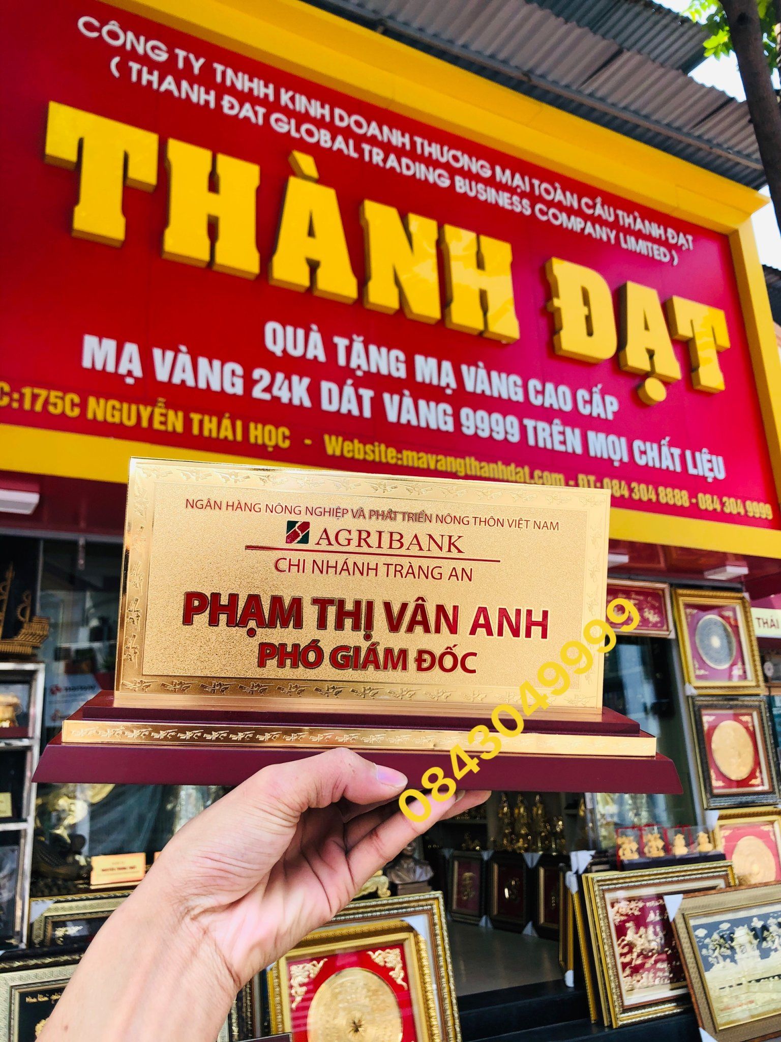  Biển Chức Danh Agribank Mạ Vàng 24K 