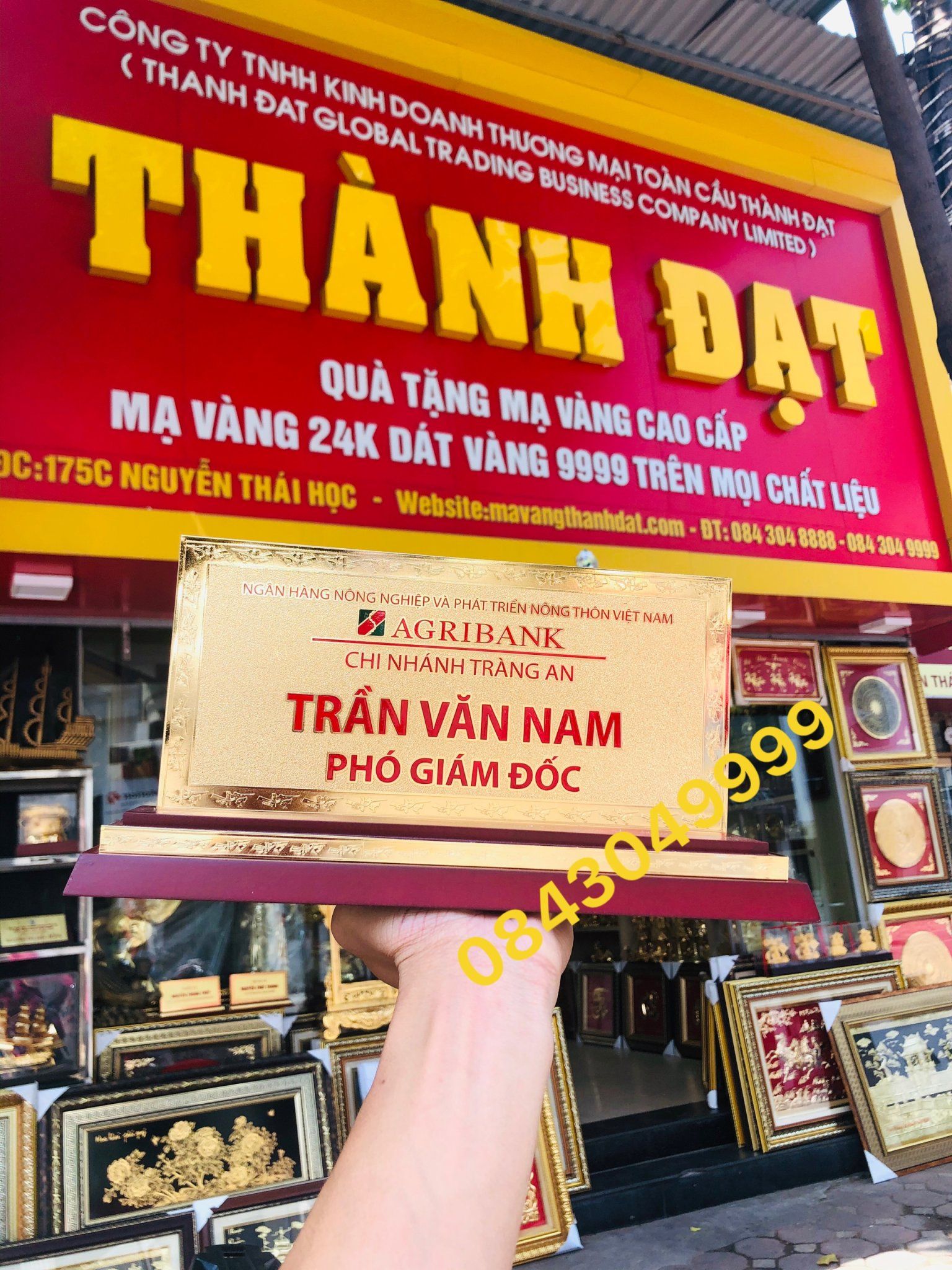  Biển Chức Danh Agribank Mạ Vàng 24K 