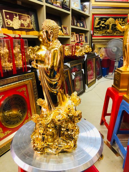  Tượng Phật Hoa Sen Mạ Vàng 24K 