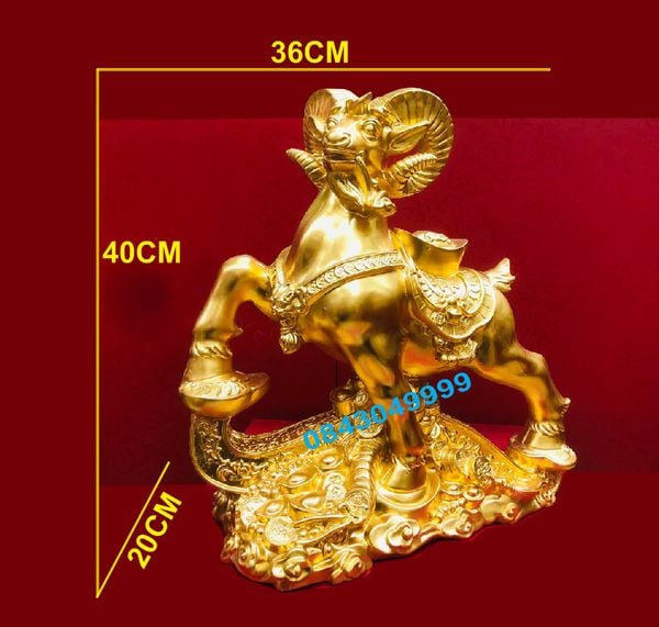  Tượng Dê Dát Vàng 9999 - Dê Phong Thủy Mạ Vàng 24K 