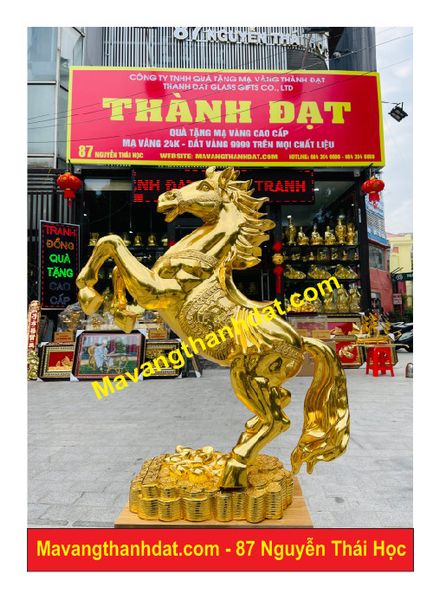  Tượng Ngựa Dát Vàng 9999 - Mã Đáo Thành Công 