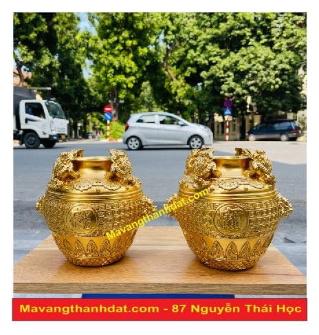  Hũ Thiềm Thừ Mạ Vàng 