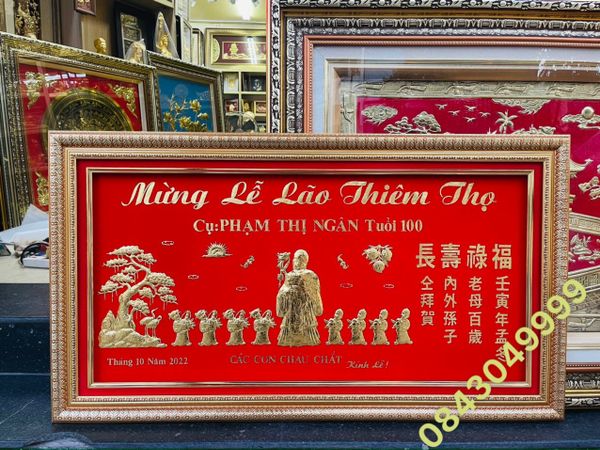  Tranh Mừng Thọ Tuổi 100  - Đại Lão Thiêm Thọ 