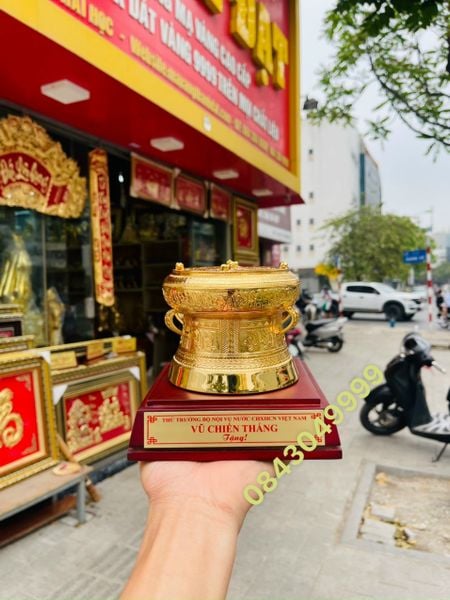  Quả Trống Đồng Mạ Vàng Phi 12cm 