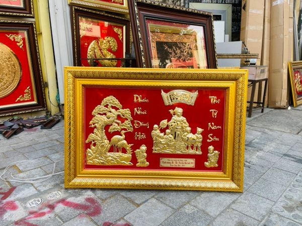  Tranh Mừng Thọ Ông Bà Mạ Vàng 24k - 6898 