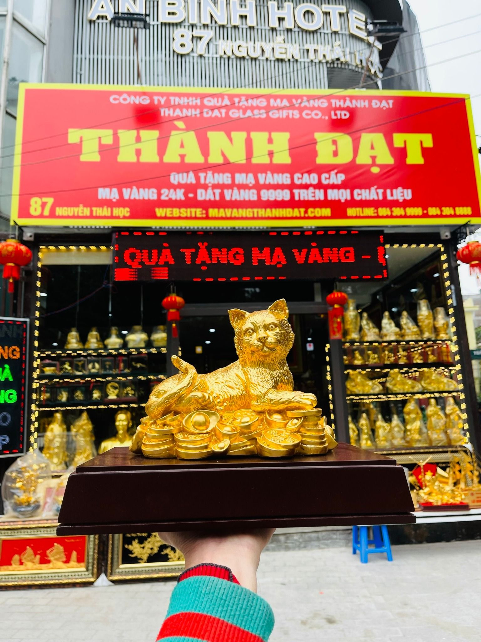  TƯỢNG MÈO PHÚ QUÝ MẠ VÀNG 