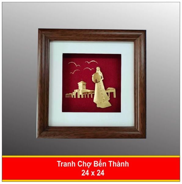  Tranh Chợ Bến Thành Mạ Vàng 24K - 2424 